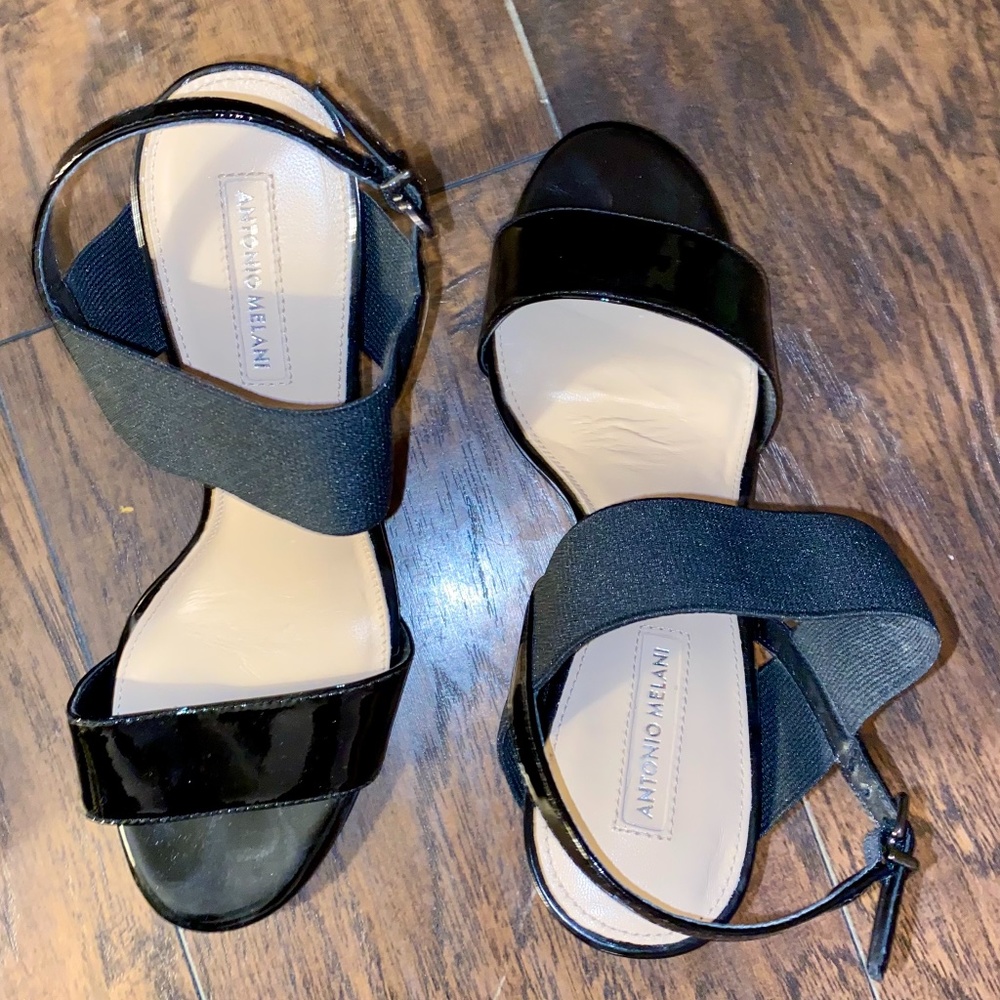 Glossy Heeled Sandals